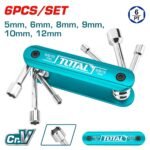 TOTAL 6PCS FOLDING NUT DRIVER SET
