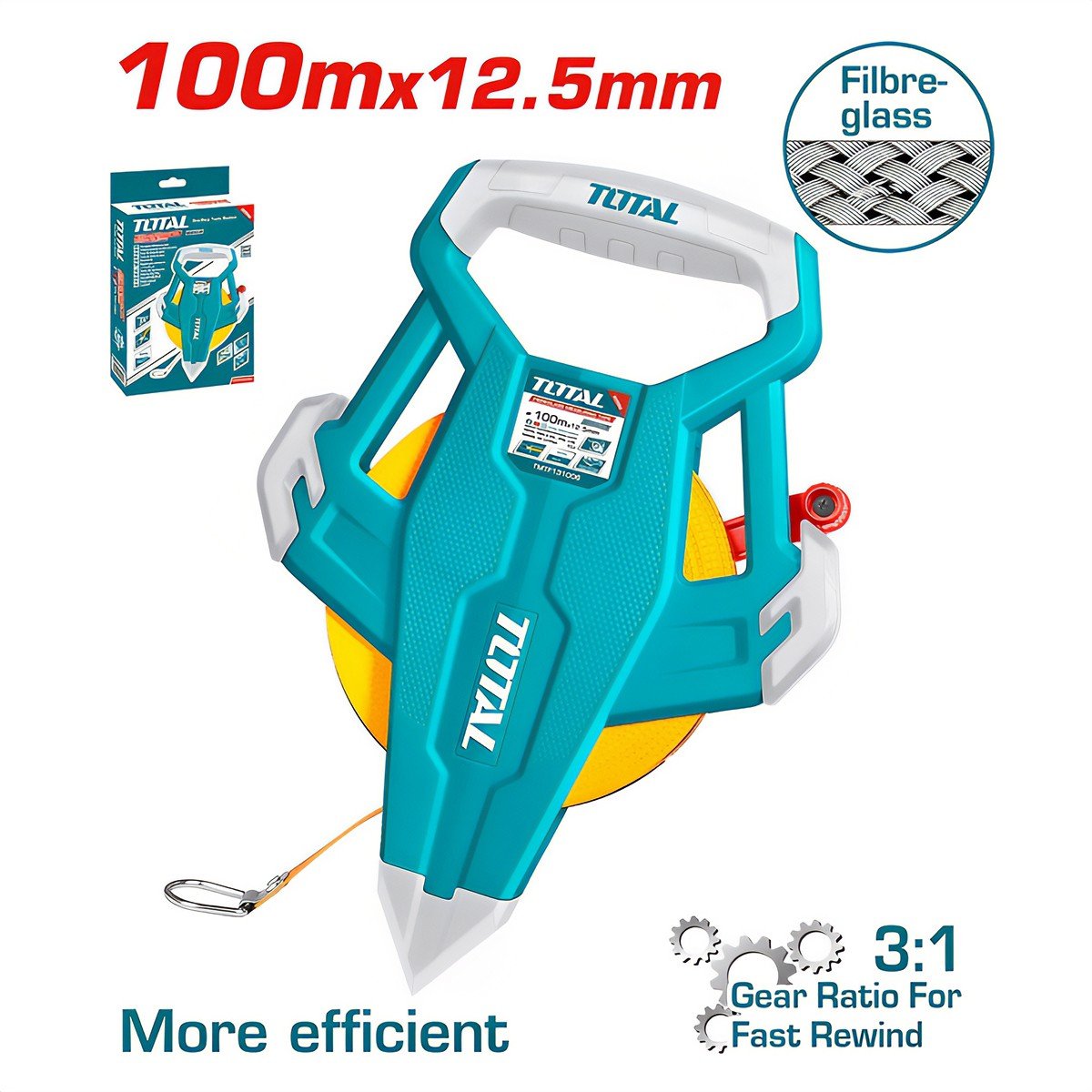 TOTAL FIBREGLASS MEASURING TAPE 100M