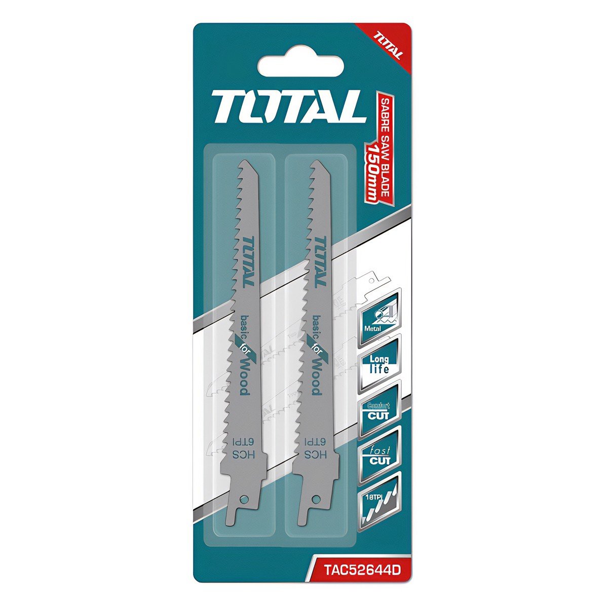 TOTAL RECIPROCATING SAW BLADE FOR WOOD 150MM (TAC52644D)