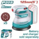 TOTAL ΕΚΚΕΝΤΡΟ ΤΡΙΒΕΙΟ ΧΟΥΦΤΑΣ ΜΠΑΤ. Li-ion 20V / 125mm ΧΩΡΙΣ ΜΠΑΤΑΡΙΑ & ΦΟΡΤΙΣΤΗ (TROSLI2002)