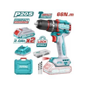 TOTAL ΕΠΑΓΓ. ΔΡΑΠΑΝΟΚΑΤΣΑΒΙΔΟ ΚΡΟΥΣΤΙΚΟ ΜΠΑΤ. Li-ion 20V / 2Ah / 66Nm / 2 ΜΠΑΤ BL Motor (TIDLI20668E)