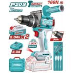 TOTAL ΕΠΑΓΓ. ΔΡΑΠ/ΒΙΔΟ ΚΡΟΥΣΤΙΚΟ ΜΠΑΤ. Li-ion 20V / 5Ah / 166Nm / 2 ΜΠΑΤ BL Motor (TIDLI201668E)