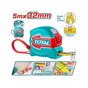 TOTAL ΕΠΑΓΓ. ΜΕΤΡΟΤΑΙΝΙΑ 5m X 32mm ΜΕΤΡΙΚΟ & ΙΝΤΣΑ (TMT80532)