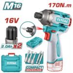 TOTAL ΕΠΑΓΓ. ΠΑΛΜΙΚΟ ΚΑΤΣΑΒΙΔΙ ΜΠΑΤ. Li-ion 16V / 2Ah / 170Nm / 2 ΜΠΑΤ (TIRLI16178E)