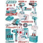 TOTAL ΕΠΑΓΓ. ΣΕΤ 5τεμ ΕΡΓΑΛΕΙΩΝ ΜΠΑΤ. Li-ion 20V / 4Ah / 2 ΜΠΑΤΑΡΙΕΣ (TCKLI20592E)