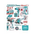 TOTAL ΕΠΑΓΓ. ΣΕΤ ΔΡΑΠ/ΒΙΔΟ ΚΡΟΥΣΤ.+ΠΝΕΥΜΑΤΙΚΟ ΠΙΣΤ.+ΓΩΝΙΑΚΟΣ ΤΡΟΧΟΣ ΜΠΑΤ. Li-ion 20V (TOSLI241198E)