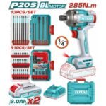 TOTAL ΕΠΑΓΓ. ΣΕΤ ΠΑΛΜΙΚΟ ΚΑΤΣΑΒΙΔΙ ΜΠΑΤ. Li-ion 20V / 2Ah / 285Nm / 2 ΜΠΑΤΑΡΙΕΣ (TOSLI250784E)