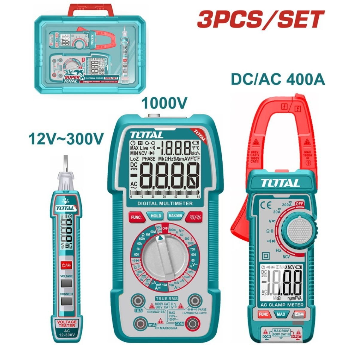 TOTAL ΗΛΕΚΤΡΙΚΟ ΚΙΤ ΔΟΚΙΜΗΣ 3ΤΕΜ (TOS24067)