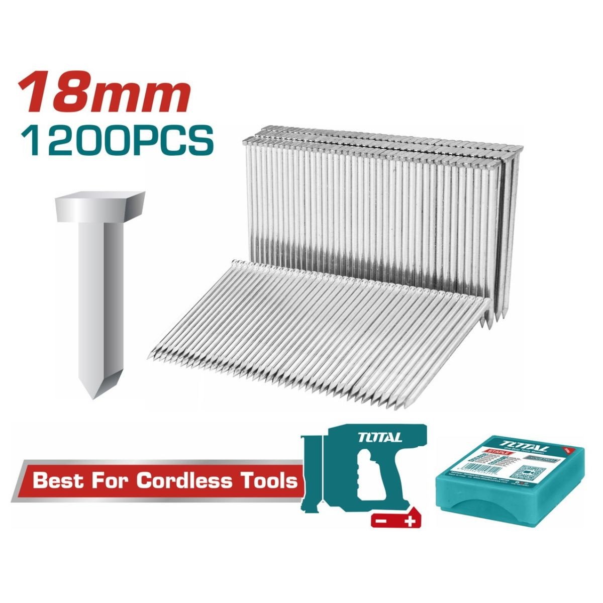 TOTAL ΚΑΡΦΙΑ ΓΙΑ ΤΟΥΒΛΑ 18mm / 1200 ΤΕΜ ΓΙΑ TCST3805 (TAC12018)