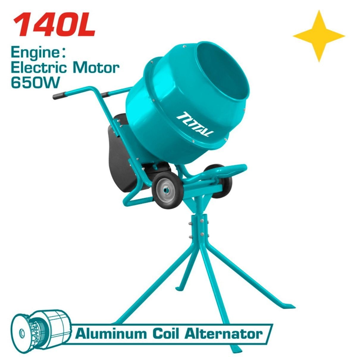 TOTAL ΜΠΕΤΟΝΙΕΡΑ 140Lit / 650W / 1HP (TCMF140651)