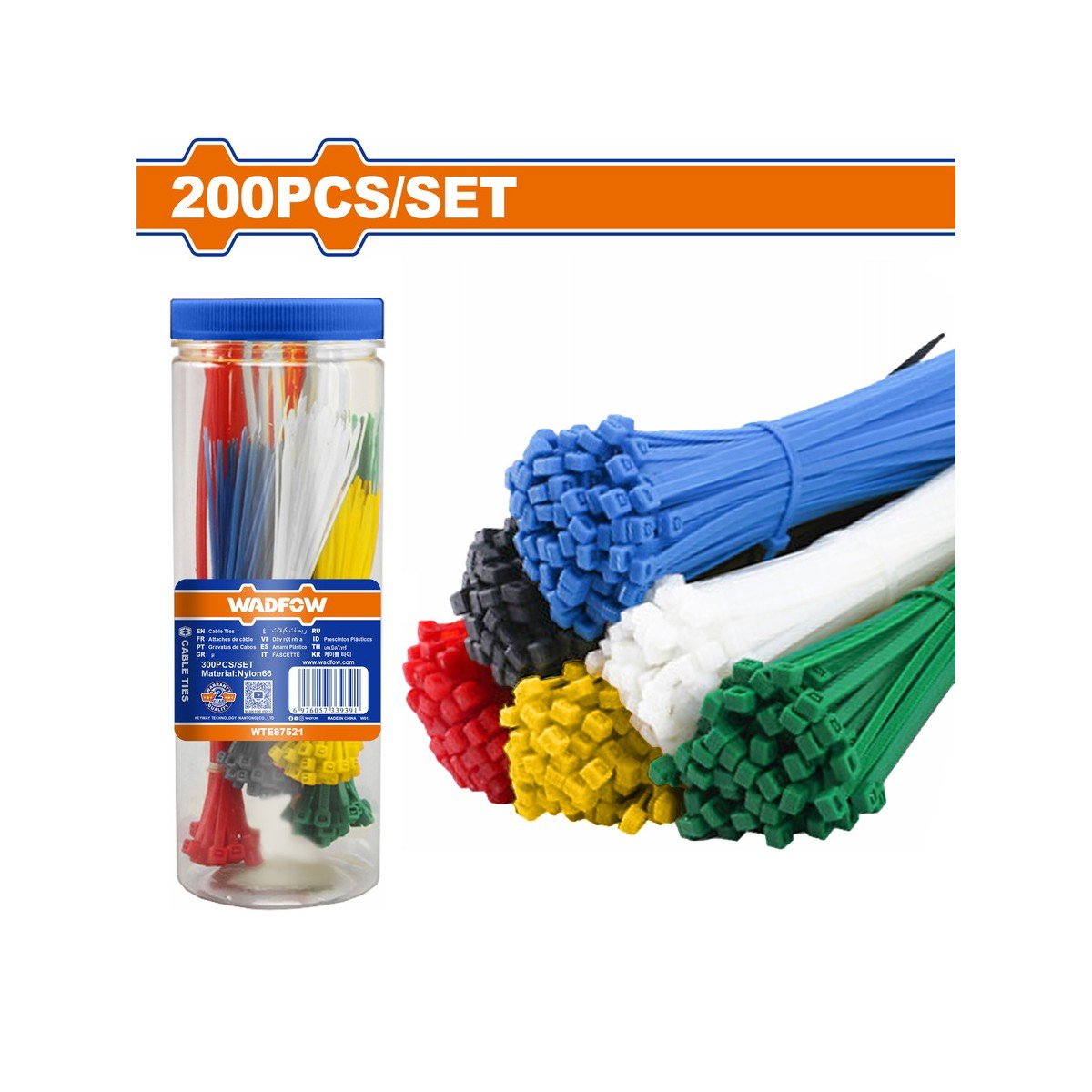 WADFOW Cable ties 200ΤΕΜ