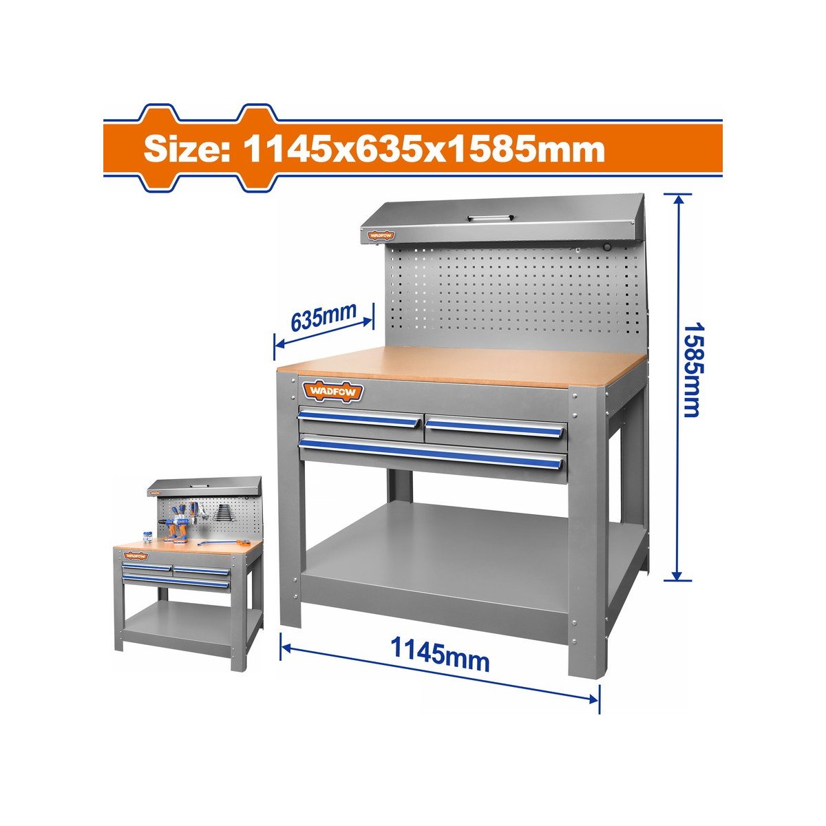 WADFOW ΠΑΓΚΟΣ ΕΡΓΑΣΙΑΣ ΜΕ ΣΥΡΤΑΡΙΑ 1145X635X1585mm (WCS5A05)