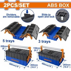 WADFOW ΣΕΤ ΕΡΓΑΛΕΙΟΘΗΚΕΣ ΠΛΑΣΤΙΚΕΣ 2ΤΕΜ (WTB4308)