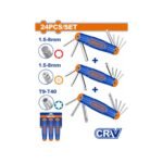 WADFOW ΣΕΤ ΚΛΕΙΔΙΑ ΑΛΛΕΝ + ΑΛΛΕΝ ΜΠΙΛΙΑΣ + TORX 24 ΤΕΜ ΣΟΥΓΙΑΣ ONE PROMOTION (WHK4203)